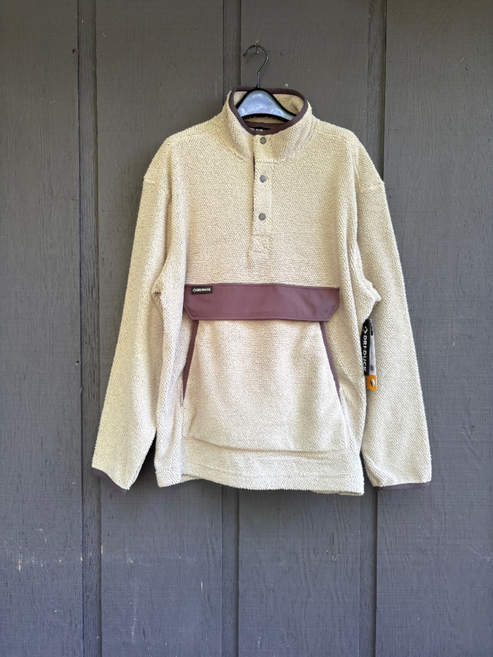NWT DRI DUCK Timber Men’s Fleece Pullover W/Logo Moss Style #7356 Size Large